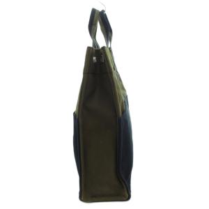 HERMES フールトゥ MM トートバッグ キャンバス カーキ 黒 ブラック /UO AA