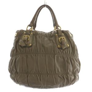 PRADA NAPPA GAUFRE ハンドバッグ 2WAY グレージュ
