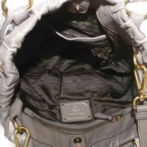 PRADA NAPPA GAUFRE ハンドバッグ 2WAY グレージュ
