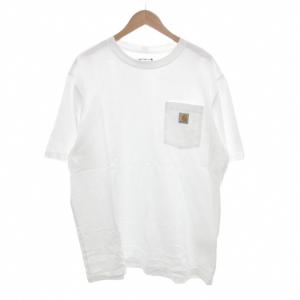 ポケットTシャツ 半袖 ロゴ クルーネック L 白 K87-M /UO