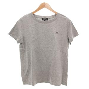 美品 Tシャツ カットソー クルーネック ロゴ 半袖 L グレー /AE