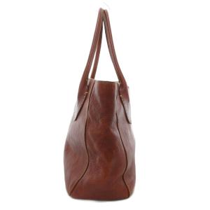 genten トートバッグ 工具ロゴ レザー 茶 ブラウン /AE