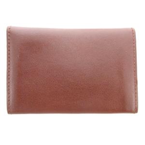 IL BISONTE カードケース 名刺入れ ロゴ レザー 茶 ブラウン /AE