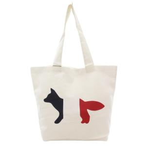タグ付き TRICOLOR FOX TOTE BAG トートバッグ ロゴ プリント 白 ホワイト /AE
