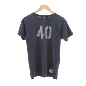 Tシャツ 半袖 ステンシルプリント S フェードネイビー /UO