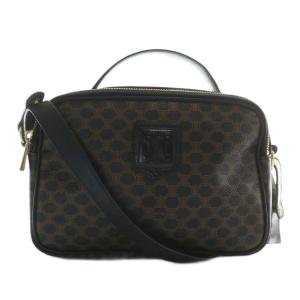 バニティバッグ 2WAY PVC レザー マカダム柄 ブラウン