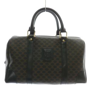 ミニボストンバッグ マカダム柄 ブラウン ブラック