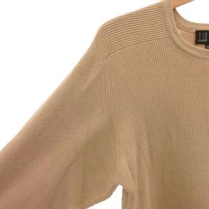 dunhill ニット セーター クルーネック コットン 長袖 M ベージュ /FF