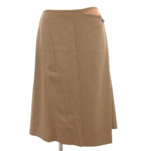タグ付き ラップスカート 裏地総柄 ひざ丈 38 ベージュ /FF