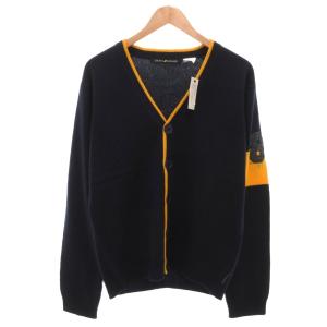 JEANS タグ付き カーディガン ニット バイカラー M 黄 イエロー 紺 ネイビー /FF