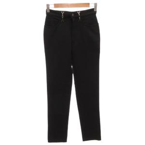 スキニーパンツ スラックス スリム ビット ロゴ刺繍 27 黒 ブラック /FF AA