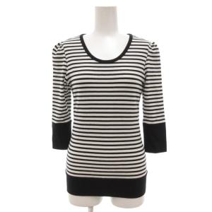 カットソー Tシャツ 七分袖 ボーダー 36 白 黒 /UO