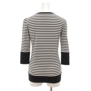 BORDERS at BALCONY カットソー Tシャツ 七分袖 ボーダー 36 白 黒 /UO