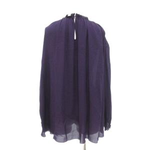 Drawer 18AW シルクドットタイブラウス 長袖 36 紺 ネイビー 紫 6521-299-0640 /UO