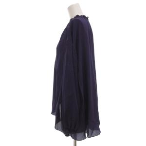 Drawer 18AW シルクドットタイブラウス 長袖 36 紺 ネイビー 紫 6521-299-0640 /UO
