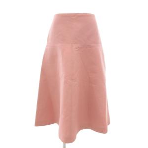 midi skater skirt コットン ハイウエストフレア スカート ミモレ ロング 40 ピンク