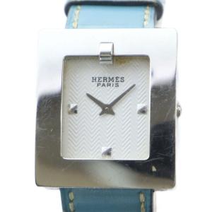 ジャンク品 腕時計 BE1 1.210 クォーツ スクエア レザーベルト シルバーカラー