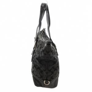 COACH シグネチャー トートバッグ キャンバス ブラック グレー F17132 /UO