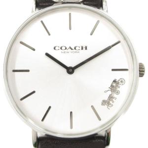 美品 腕時計 アナログウォッチ クォーツ レザー ロゴ シルバーカラー 茶 ブラウン CA.120.7.14.1593