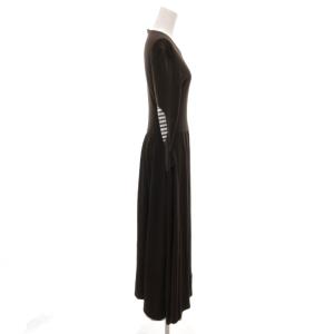 BORDERS at BALCONY WEEKEND MAXI ウールジャージーマキシドレス ワンピース エルボーパッチ ロング 七分袖 36