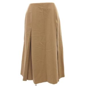 フランネルタックスカート フレア ウール ミモレ 36 茶 ブラウン 6524-299-1390 /FF