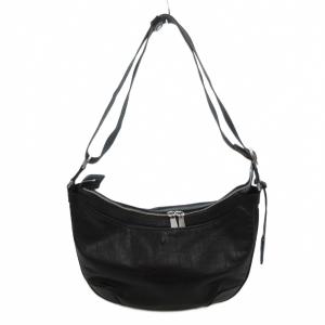 aniary バルケッタ ショルダーバッグ クロコ型押し レザー ブラック /UO