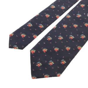 PAUL SMITH 美品 ネクタイ 絹 シルク 花柄 紺 ネイビー /FF