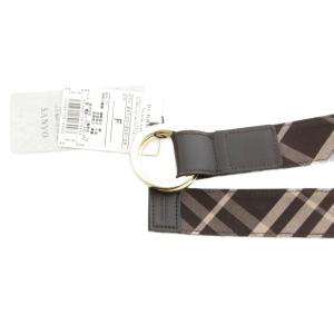 BURBERRY BLACK LABEL タグ付き ダブルリング ベルト チェック ブラウン /UO