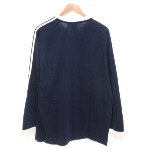 adidas タグ付き アディカラー クラシックス スリーストライプス Tシャツ ロンT ロゴ 長袖 3XL 紺 ネイビー