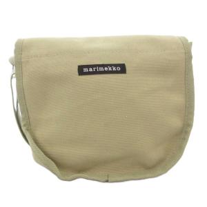 美品 KERTTU ショルダーバッグ キャンバス フラップ ロゴ カーキ系 /AE