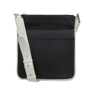 ショルダーバッグ リピートアナグラム PVC レザートリム 黒 ブラック 白 ホワイト 070404 /UO