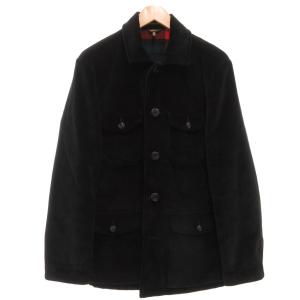 カバーオール ジャケット コーデュロイ 裏地チェック柄 M 黒 ブラック /AE