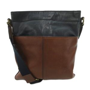 ブリーカー ショルダーバッグ レザー ブラウン ダークグリーン 70993 /UO