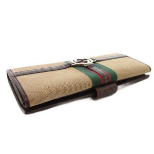 GUCCI 長財布 ウォレット シェリーライン インターロッキング キャンバス 115085・2149 ベージュ /FF