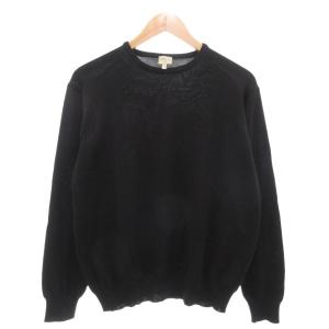 ニット セーター クルーネック 薄手 長袖 46 黒 ブラック /AE AA