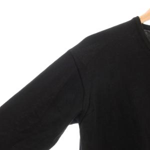 ARMANI COLLEZIONI ニット セーター Vネック ロゴ 刺繍 長袖 48 黒 ブラック /AE AA