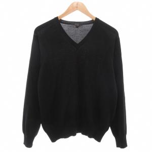 ニット セーター Vネック 長袖 S 黒 ブラック /AE AA