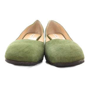 FABIO RUSCONI パンプス シューズ ハイヒール スクエアトゥ スエード 37 24?p 緑 グリーン /AE