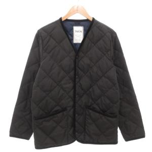 ダウンジャケット キルティング ノーカラー 黒 ブラック /AE