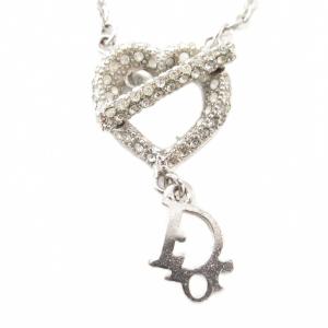 Dior ネックレス ロゴ ハートモチーフ ストーン シルバーカラー /AE AA