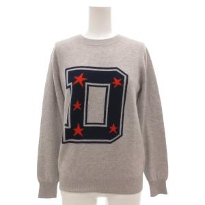 ニット セーター クルーネック 文字 カシミヤ 長袖 38 グレー /AE