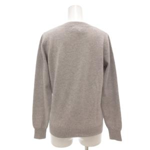 DOUBLE STANDARD CLOTHING ニット セーター クルーネック 文字 カシミヤ 長袖 38 グレー /AE