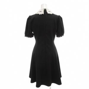EmiriaWiz ワンピース レース ビジュー 半袖 ひざ丈 M 黒 ブラック /AE