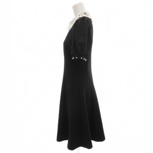 EmiriaWiz ワンピース レース ビジュー 半袖 ひざ丈 M 黒 ブラック /AE