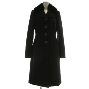 チェスターコート ファー ミンク ビジュー 40 ブラック