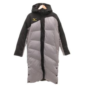 ダウンコート ベンチコート フード ロゴ ロング丈 M グレー /AE