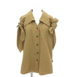 美品 GWEN SILK COTTON SHIRT シャツ ブラウス 7分袖 シルク混 1 ベージュ AR1938BE