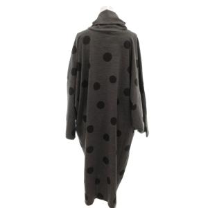 SOU SOU 貫頭衣 Kantoui 京型友禅 KYOKATA YUZEN ワンピース ドット ロング 長袖 グレー