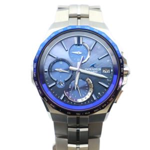オシアナス マンタ 阿波藍 世界2000本限定 腕時計 ソーラー 青文字盤 クロノグラフ