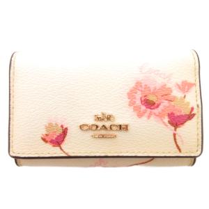 ウィズマルチフローラル キーケース 5連 ロゴ 花柄 アイボリー /AE